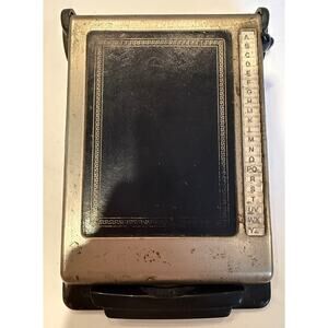 Vintage Bates Listfinder Cavalier Model Metal Flip Up Address Book